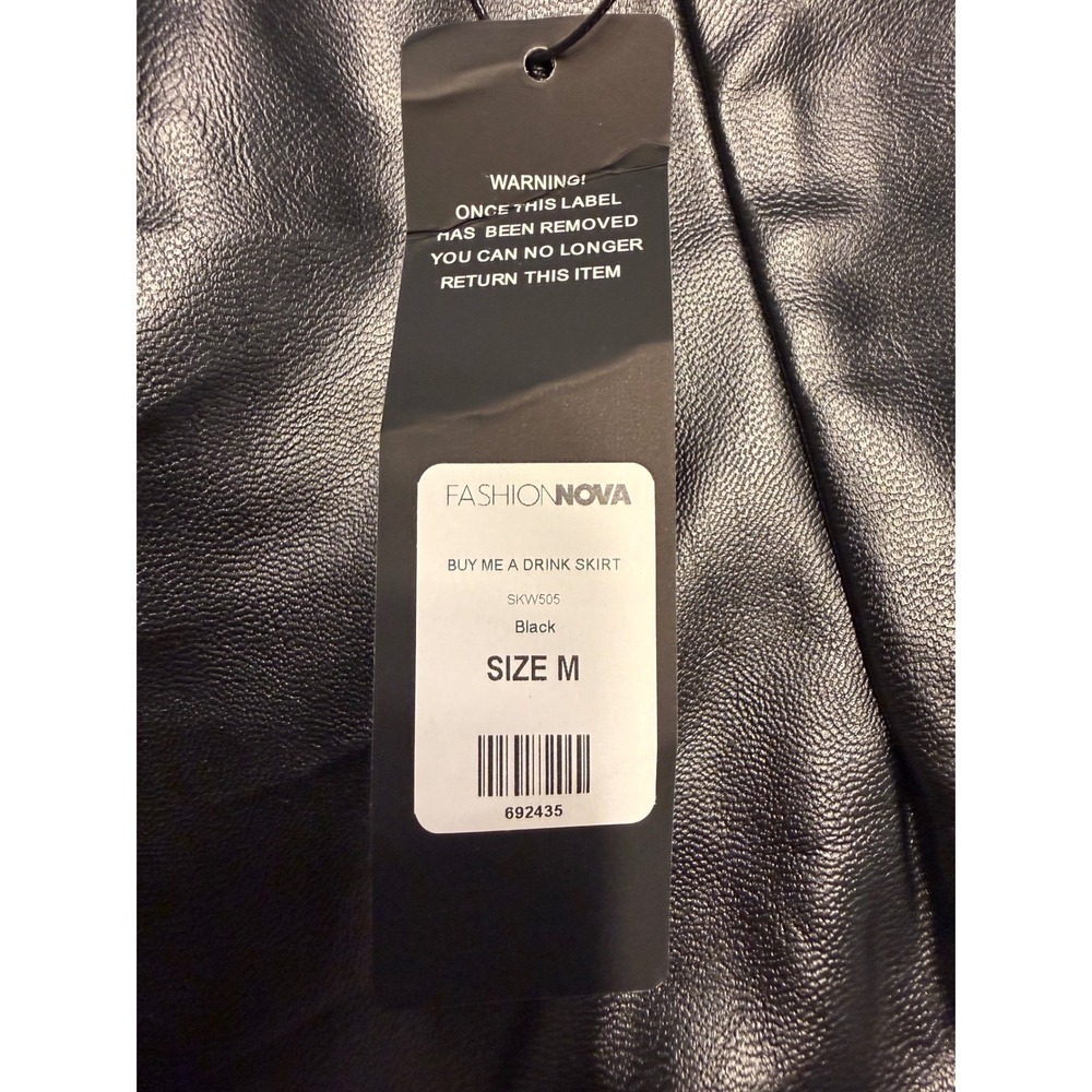 Fashion Nova Buy Me A Drink Skirt Black Faux Leather Mini Skirt SKW505 Mens M - Picture 3 of 5